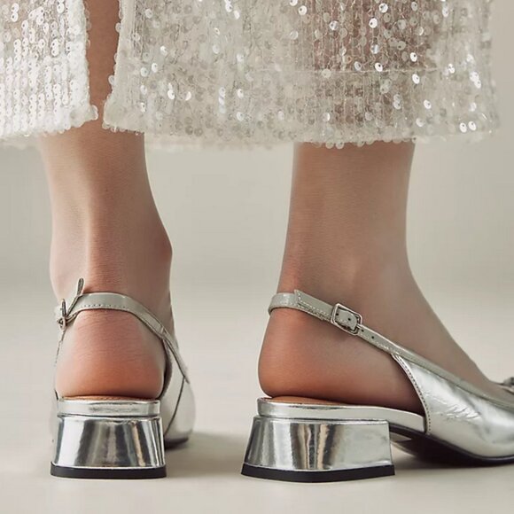 Bibi Lou Suzy Sling Back Block Heel Shoes Size 37 New! - Picture 6 of 7